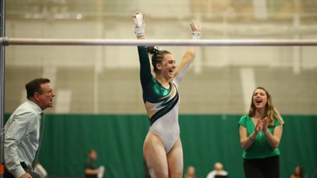 Remove term: Michigan State Gymnastics Michigan State Gymnastics (PHOTO:  MSU SID)